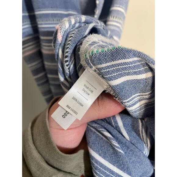 Marine Layer Brea Striped Tie Front Knee Length Cotton Dress - Picture 9 of 10